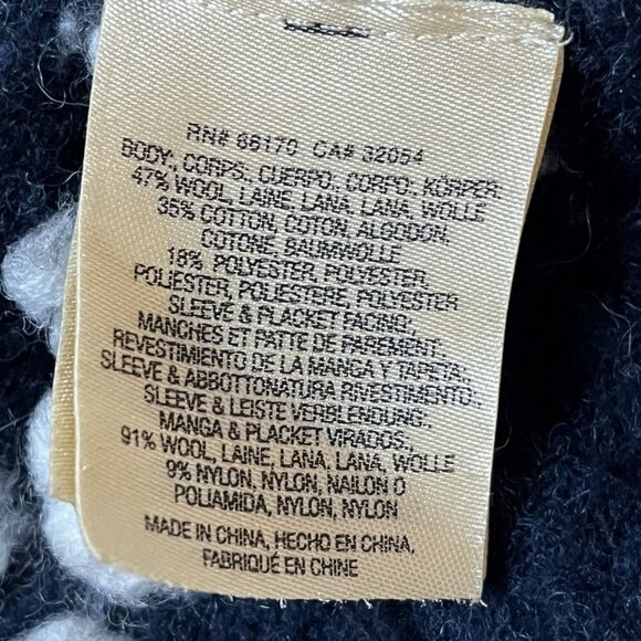 Sleeping On Snow XS Wool Blend Blue Fair Isle Open Cardigan Sweater - Picture 8 of 12